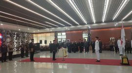 Foto: Sekretaris Daerah (Sekda) Kabupaten Bulungan Risdianto mengukuhkan 21 calon Paskibraka Bulungan, di Desa Salimbatu, Kecvamatan Tanjung palas tengah.