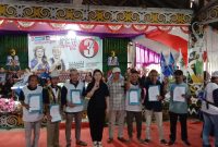 Foto : Kampanye Paslon Bupati dan Wakil Bupati Nomor Urut 3, Owena Mayang Shari-Stanislaus Liah.