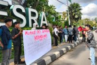 Foto: Demo Aliansi OKP se-Samarinda terhadap tidak transparasinya jalur penjaringan Calon Ketua KNPI Kota Samarinda.