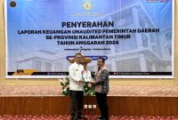 Foto: Momen penyerahan resmi LKPD 2024 oleh Bupati PPU di Auditorium BPK RI Perwakilan Kaltim, Samarinda.