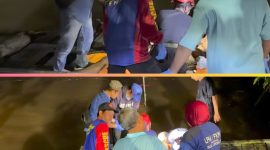 Foto : Evakuasi Jasad yang mengapung di Sungai Mahakam.