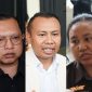 ‎Foto: Kuasa Hukum Terdakwa Keempat Mahasiswa, Bambang Edi Darma (kiri/baju hitam). Kuasa Hukum Terdakwa Keempat Mahasiswa, Paulinus Dugis (tengah). Serta JPU, Ninin. A. Natsir (kanan). 
