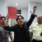 Foto : Presiden Badan Eksekutif Mahasiswa (BEM) Keluarga Mahasiswa (KM) Universitas Mulawarman (Unmul), Hithan Hersya Putra sedang menyampaikan aspirasinya setelah diusir keluar dari Ruang Diskusi