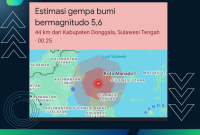 Foto: Gempa 5,6 SR di Donggala, Sulteng. (Ist) 