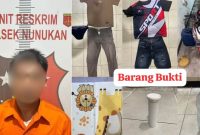 Foto: Tersangka S dan barang bukti. (Ist)
