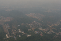 Foto: Potret kabut asap di wilayah Kota Samarinda. 