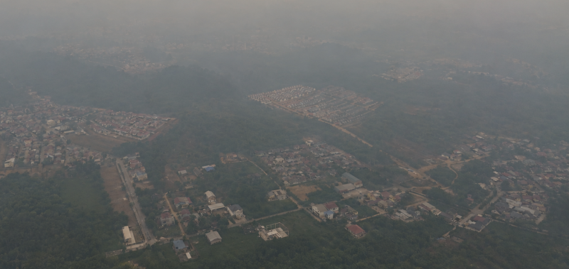 Foto: Potret kabut asap di wilayah Kota Samarinda. 