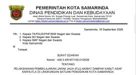 Foto: Surat edaran Pemkot Samarinda melalui Dinas Pendidikan Kota Samarinda terkait dengan pembelajaran jarak jauh (PJJ). 