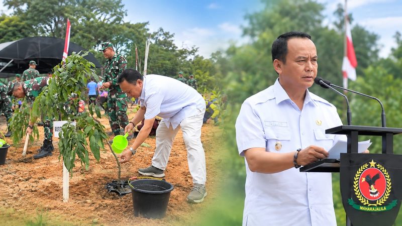 Foto: Wakil Bupati Bulungan, Kilat saat melakukan penanaman 2.500 pohon di Kebun Hutan Kota Bunda Hayati.