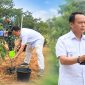 Foto: Wakil Bupati Bulungan, Kilat saat melakukan penanaman 2.500 pohon di Kebun Hutan Kota Bunda Hayati.