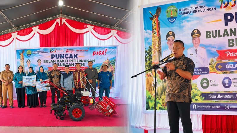 Foto: Bupati Bulungan, Syarwani saat memberikan bantuan alat peternakan.