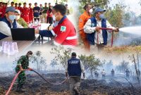Foto: Wakil Bupati Bulungan, Kilat saat turun langsung memadamkan karhutla di Mangkupadi.