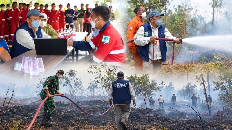 Foto: Wakil Bupati Bulungan, Kilat saat turun langsung memadamkan karhutla di Mangkupadi.