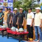 Foto: WAkil Bupati PPU, Abdul Waris Muin (tengah bertopi coklat) saat membuka Turnamen Voli Karang taruna Cup II 2026, di Kelurahan Nipah-Nipah, Kecamatan Penajam.