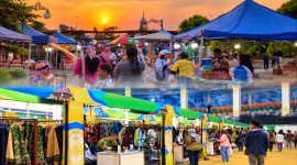 Foto: Potret UMKM di Taman Alun-alun PPU (atas) dan hasil produk lokal UMKM PPU (bawah).