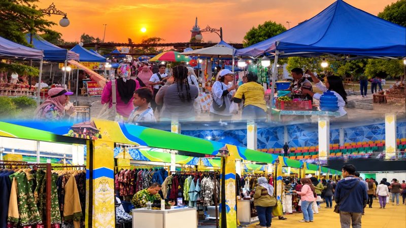 Foto: Potret UMKM di Taman Alun-alun PPU (atas) dan hasil produk lokal UMKM PPU (bawah).