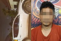 Foto: Pelaku pembawa kabur kendaraan operasional perusahaan,  Choirul Nur Senawan (42). (Dok. Humas Polresta Samarinda)
