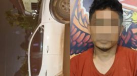 Foto: Pelaku pembawa kabur kendaraan operasional perusahaan,  Choirul Nur Senawan (42). (Dok. Humas Polresta Samarinda)