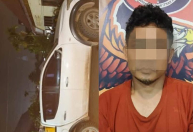 Foto: Pelaku pembawa kabur kendaraan operasional perusahaan,  Choirul Nur Senawan (42). (Dok. Humas Polresta Samarinda)
